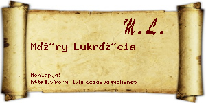 Móry Lukrécia névjegykártya