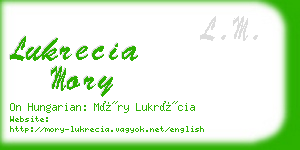 lukrecia mory business card